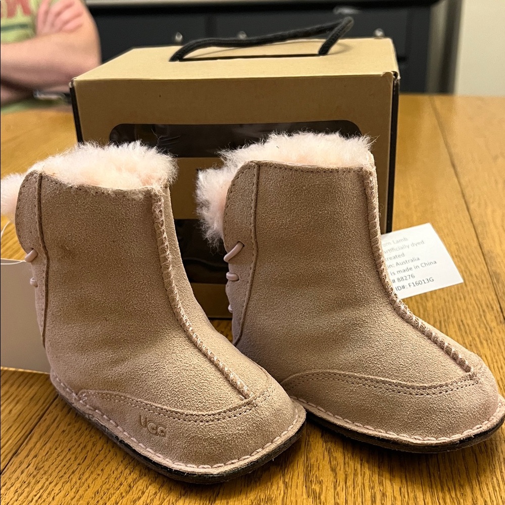 UGG Infant Blush Suede Booties